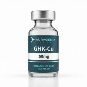 GHK-Cu research peptide laboratory vial
