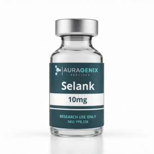 Selank research peptide laboratory vial