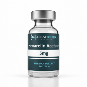 Hexarelin Acetate research peptide laboratory vial