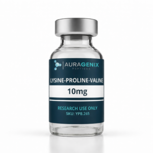 Lysine Proline Valine research peptide laboratory vial